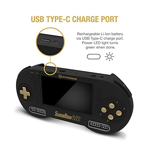 HYPERKIN SUPABOY Black Gold [USB type-C edition] / Super Boy Black Gold Super Famicom SFC/SNES (NTSC/PAL) cartridge compatible portable compatible mac