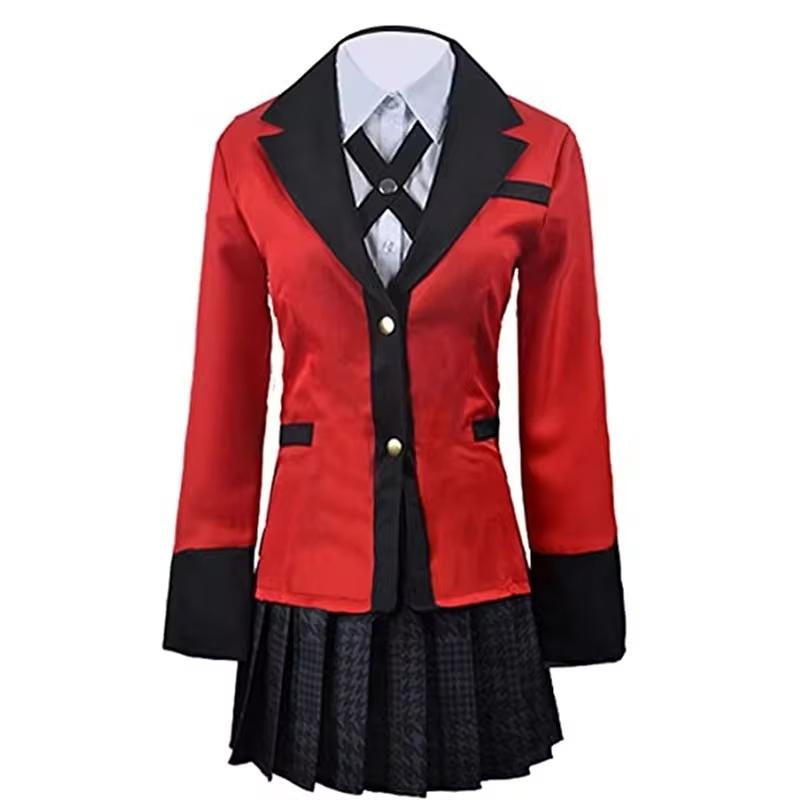 Kakegurui Jabami Yumeko Cosplay Kostüm Halloween Sayaka Zwanghafter Spieler Anime Schulmädchen Faltenrock Uniform