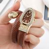 Fashion Women Snake Shape Quartz Watches Weave Luxury Rhinestone Roma Dial Wristwatch Girls Clock Reloj Mujer
