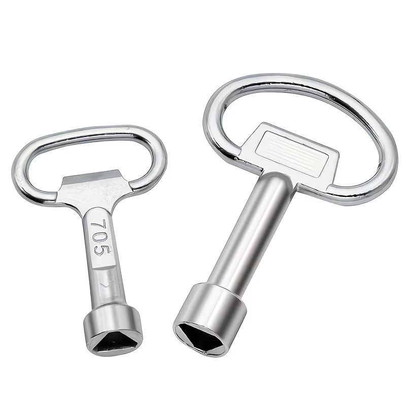

Metal Triangle Key, Electric Meter Box Key, Silvery Triangle Socket Wrench Key, Suitable for Gas, Water, Electric Meter Cabinets