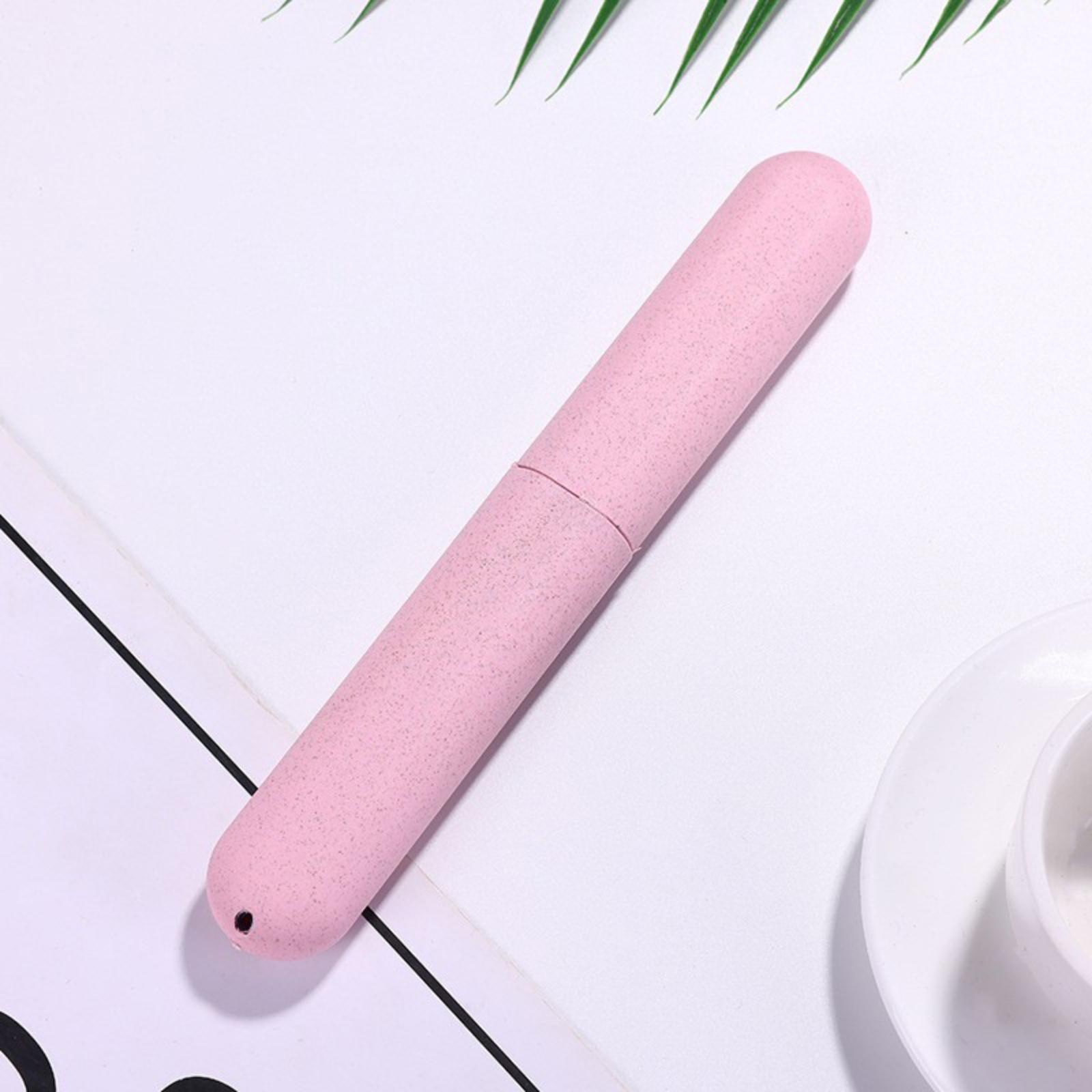

Travel Toothbrush Case Compact Toothbrush Holder Portable Toothbrush Storage Box Lightweight Durable Protective Cover for Daily Use and Travel One Size рожевий