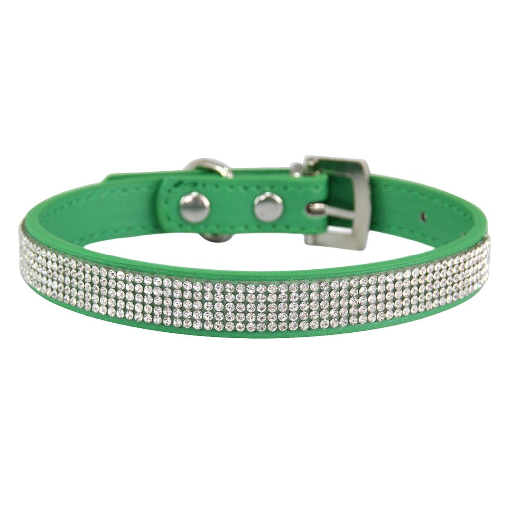 Verstellbare Größe Personalisierbares Blendend Glänzendes Weiches Wildleder Hund Kristall Diamant Halsband
