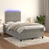 VidaXL Bed Slatted Base with LED Mattress, Upholstered Bed, Double Bed, Adult Bedroom Interior Bed, 3136233