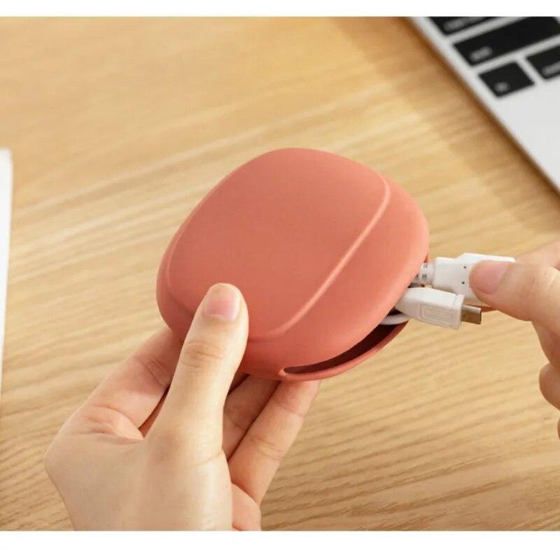 Cutie de depozitare portabilă pentru cablu de date, pentru căști, simplă pentru telefon mobil, pentru cablu de date, pentru organizarea cablurilor, din silicon, cutie de depozitare drăguță pentru monede
