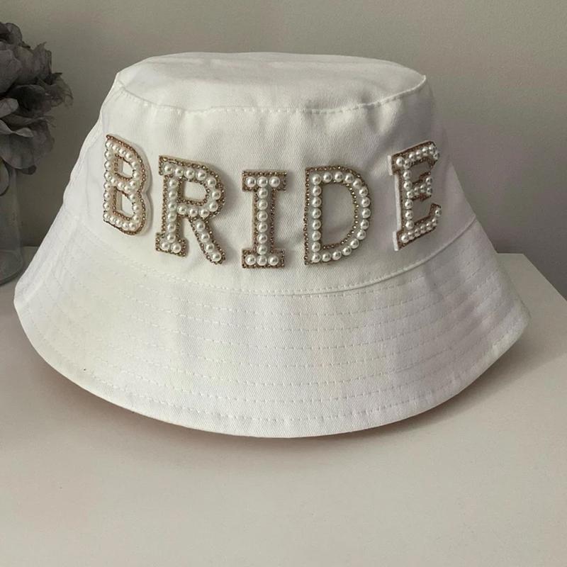 Bride Bucket hat summer beach wedding Engagement Bachelorette hen party Bach weekend bridal shower decoration honeymoon gift