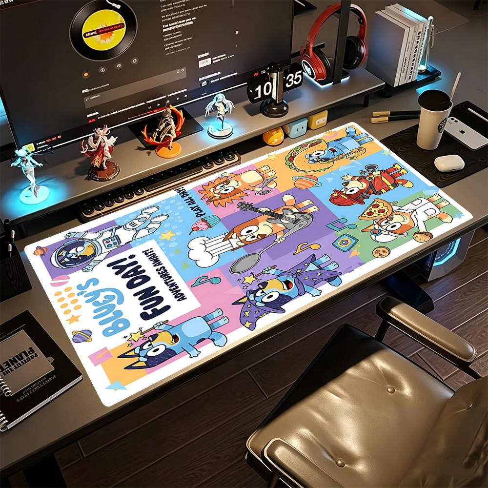 Bluey Large Mouse Pad Gamer Mousepad Desktop Mouse Pad Non-Slip Rubber Bottom Perfect Gift for Gamers And Professionals