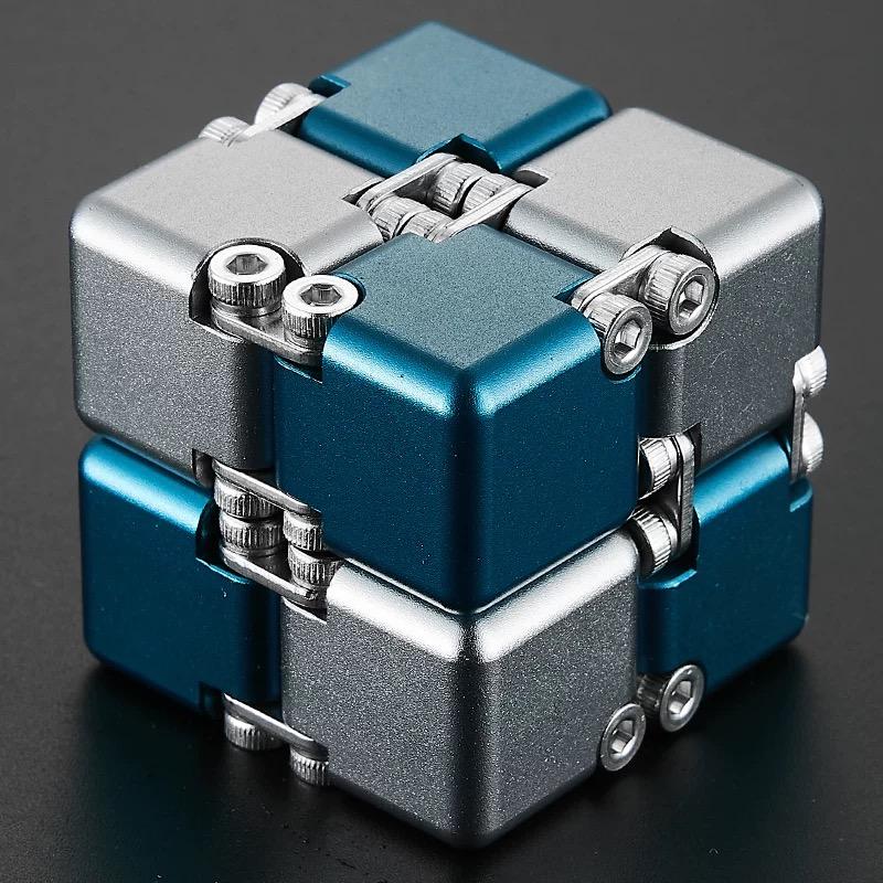 Edc German Cube Premium Aluminum Alloy Fidget Toy Pocket-Sized Infinity Flip Cube Gadget Stress Anxiety Relief For Adults Kids