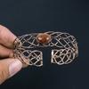 Sonnenstein Edelstein Handgemachter Kupferdraht Wickelschmuck Eleganter verstellbarer Armreif als Hochzeitsgeschenk