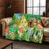 Game Animal Crossing Wild World Cartoon Flannel Blanket,Cozy Soft Throw Blanket for Home Bedroom Bed Sofa Picnic Cover Gift Kids