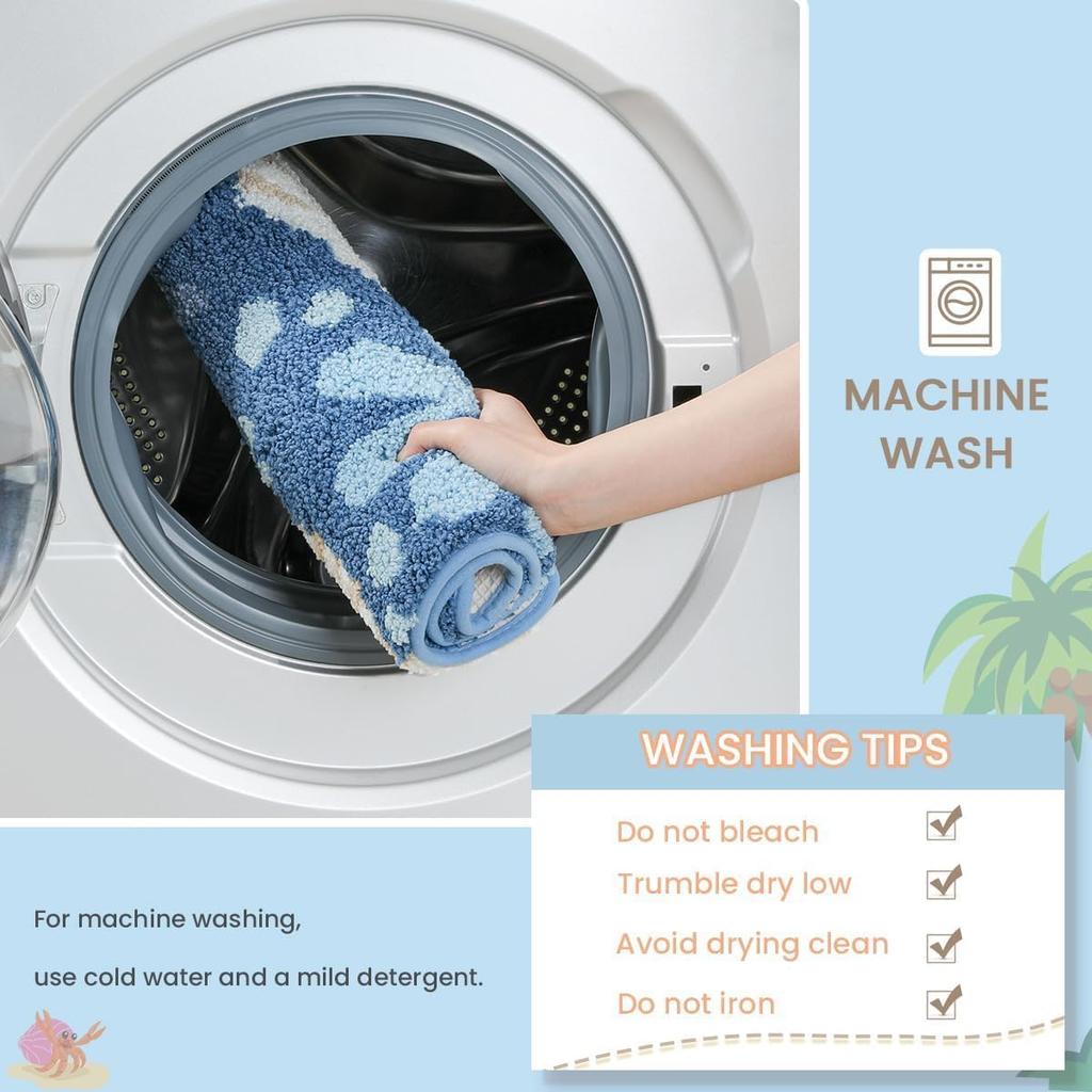 Seashell Super Soft Anti Skid (40x60 Cm) Super Absorbent Mats Microfibre 2000 GSM Mat for Bathroom/Bedroom/Kitchen/Door Mat/Floor Mat (Pack of 1)