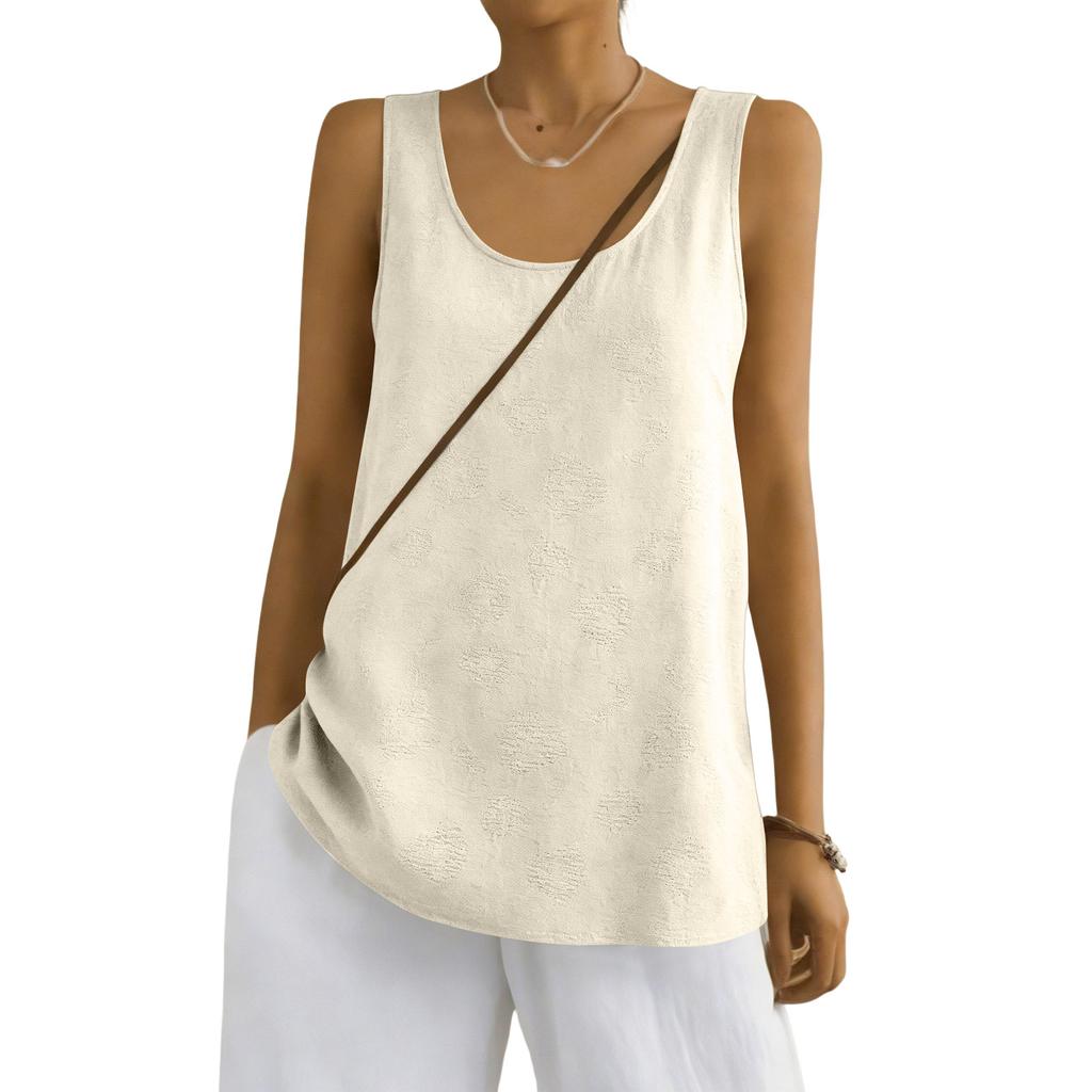 Women's Color Cotton And Linen Camisole Loose Inner Sleeveless Versatile Bottoming Top