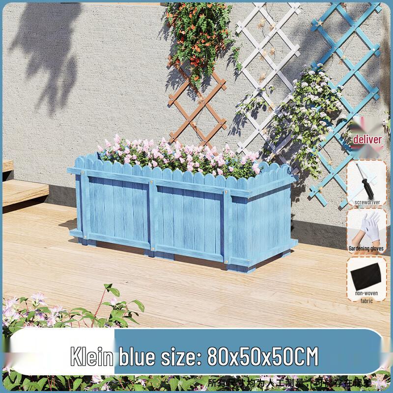 Hualongdun Carbonized Solid Wood Outdoor Planter