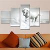White Horse Animal Wall Art Canvas Set Living Room Bedroom Teenager Decor Modern Abstract Poster Picture - Modular Giclee Print