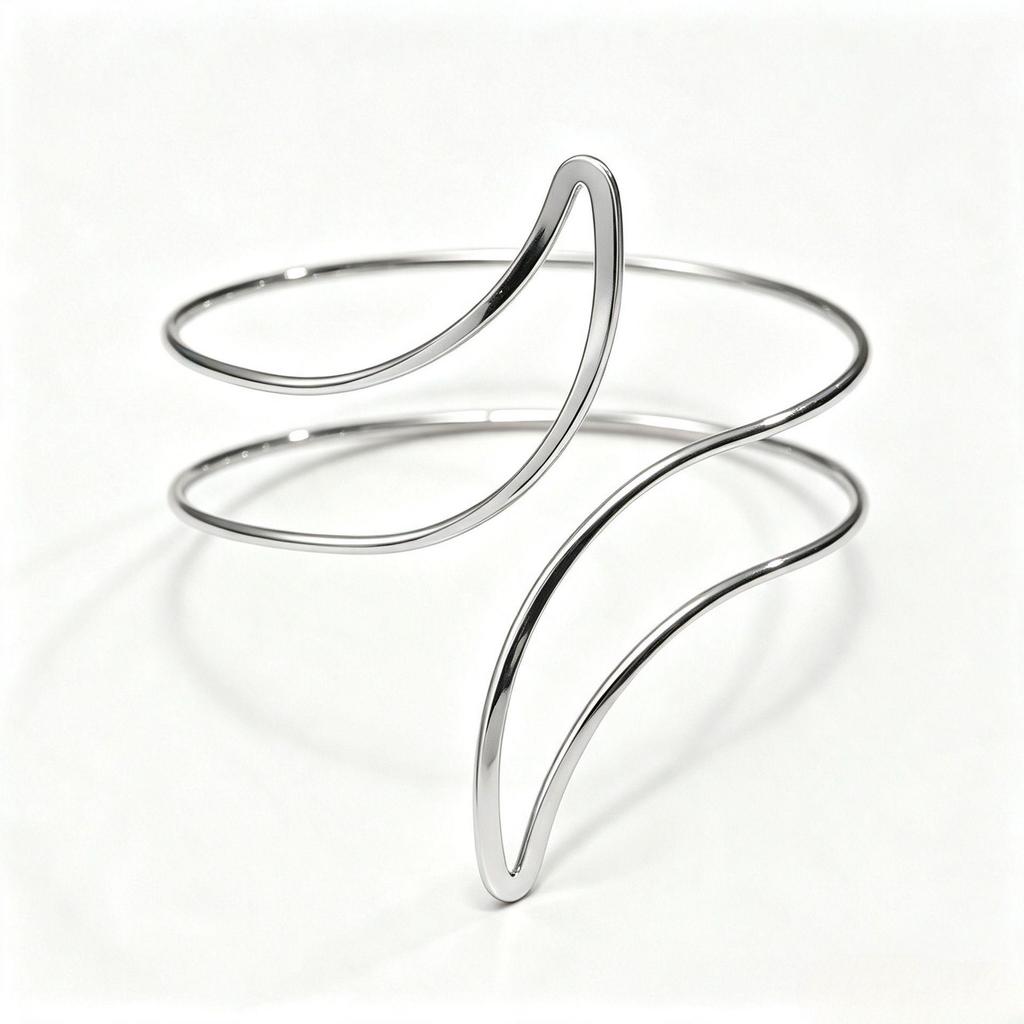 Fashionable Adjustable Spiral Metal Arm Ring for Women