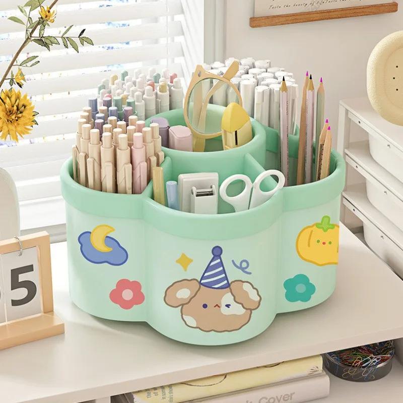 360 ° Rotating Pen Holder Multifunctional Office Desk Organizer Suitable for Makeup Pens and Student Stationery Children Gifts