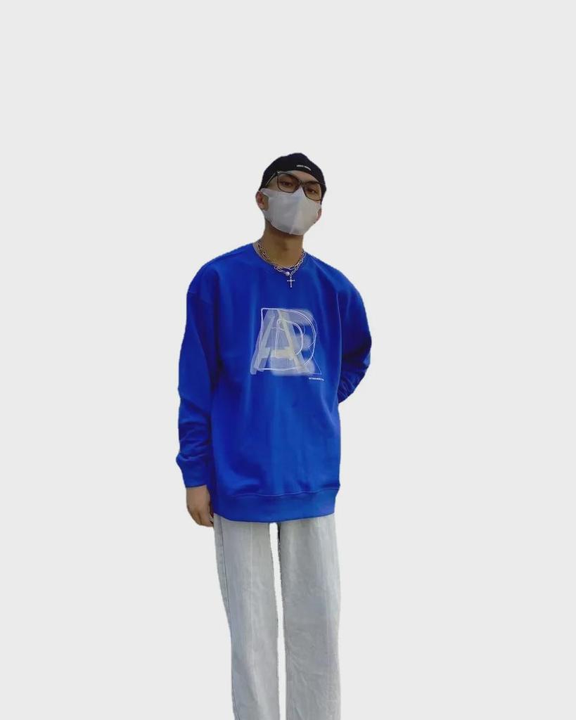 ADER Korea Trendy Double Shadow Embroidered Sweatshirt for Couples – Autumn/Winter Edition