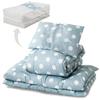 Washable Futon Antibacterial and Comes with a Neat Storage Smooth and Moist Peach Skin Finish Dot Gray Ready-to-use & 4-piece Set, Single,