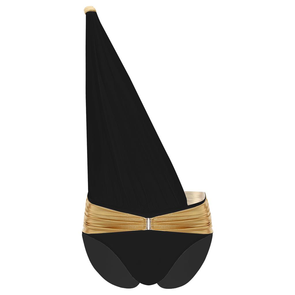 Mens Ancient Greek Roman One Shoulder Metallic Belt Briefs Toga Jumpsuit