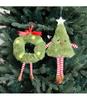 Gingerbread Man Plush Pom-Pom Christmas Tree Ornament
