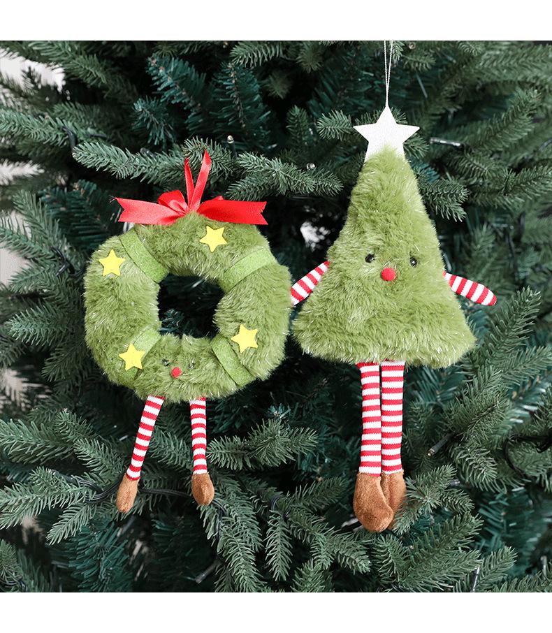 Gingerbread Man Plush Pom-Pom Christmas Tree Ornament