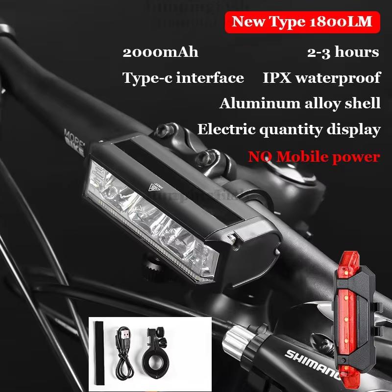 Bicycle Light Front 5200LM LED Light for Bicycle 8000mAh Mountain Cycle Headlight Lamp MTB Bike Light USB Flashlight Super Brigh 7