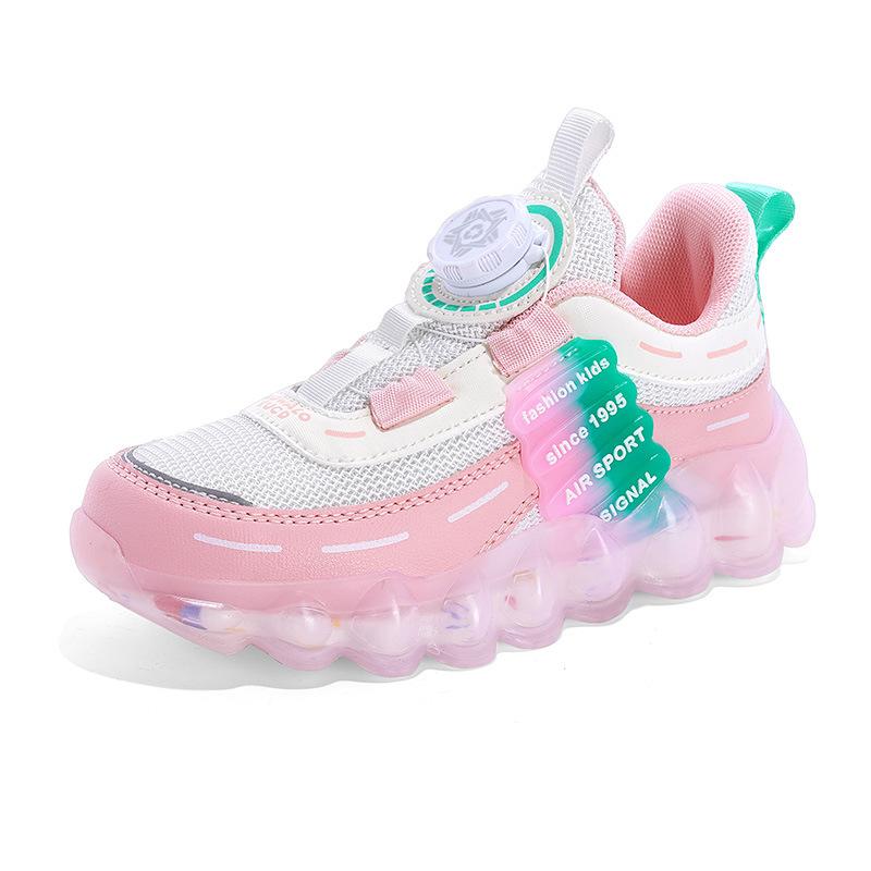 3110 Kindermode Sportschuhe Drehverschluss Laufschuhe Frühling und Sommer Low-Top Mesh Klassenkameraden Jungen und Mädchen Grundschüler ti