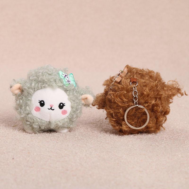 Plush Sheep Keychain With Butterfly Curly Wool For Girls Bag Decor