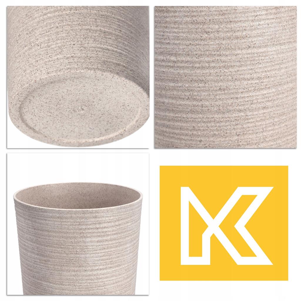 KADAX Zestaw 3x Doniczka Donica Wkład Kwietnik Wysoka Ogrodowa Beżowa 57cm