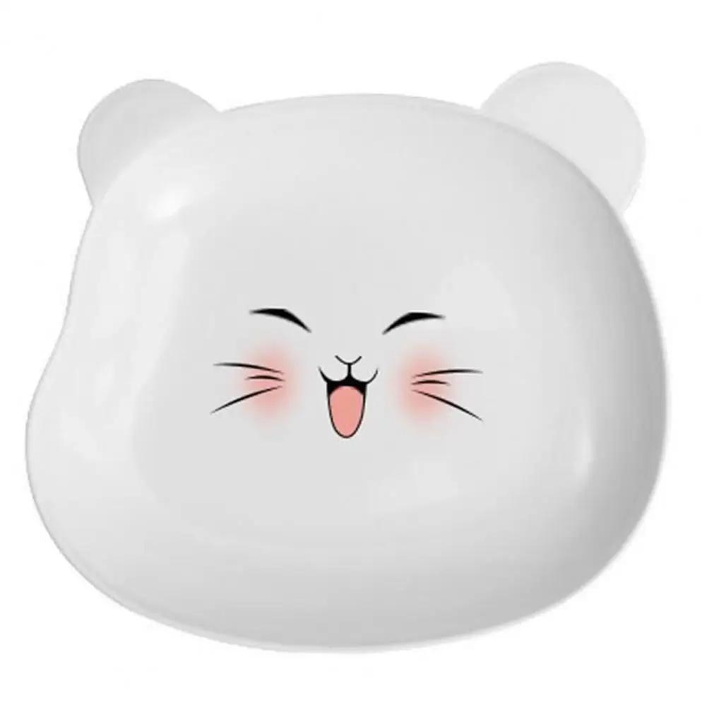Cute Bear Shaped Bone Spitting Dish Cartoon Plastic Snack Tray Set Kitchen Desktop Anti Fall Plate Residue Fruit Plate Tableware