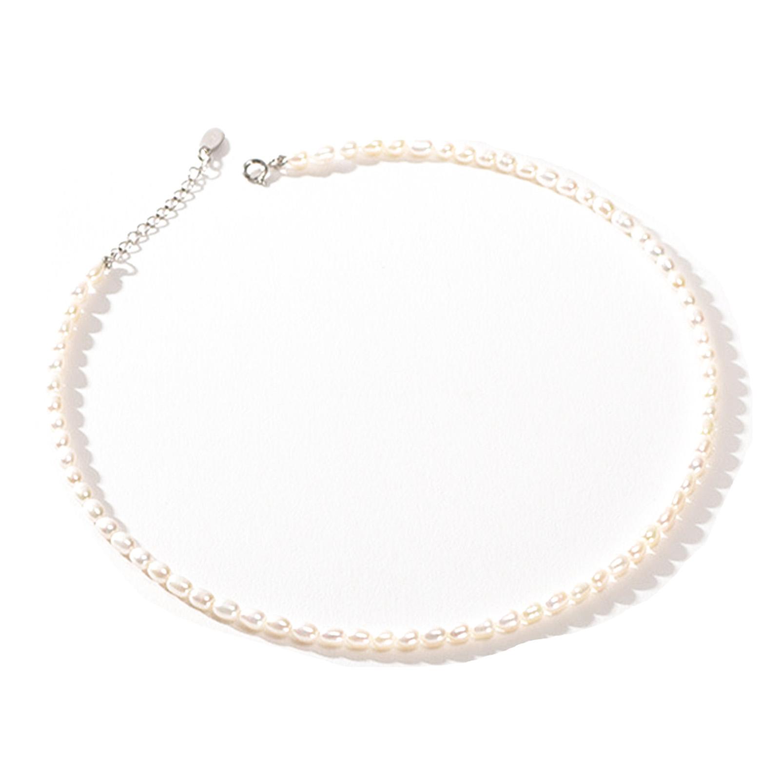 

Summer Simple Freshwater Pearl Oval Beads Necklace Simple Retro Temperament Small for Fresh Crystal Short Clavicle Neckl 1