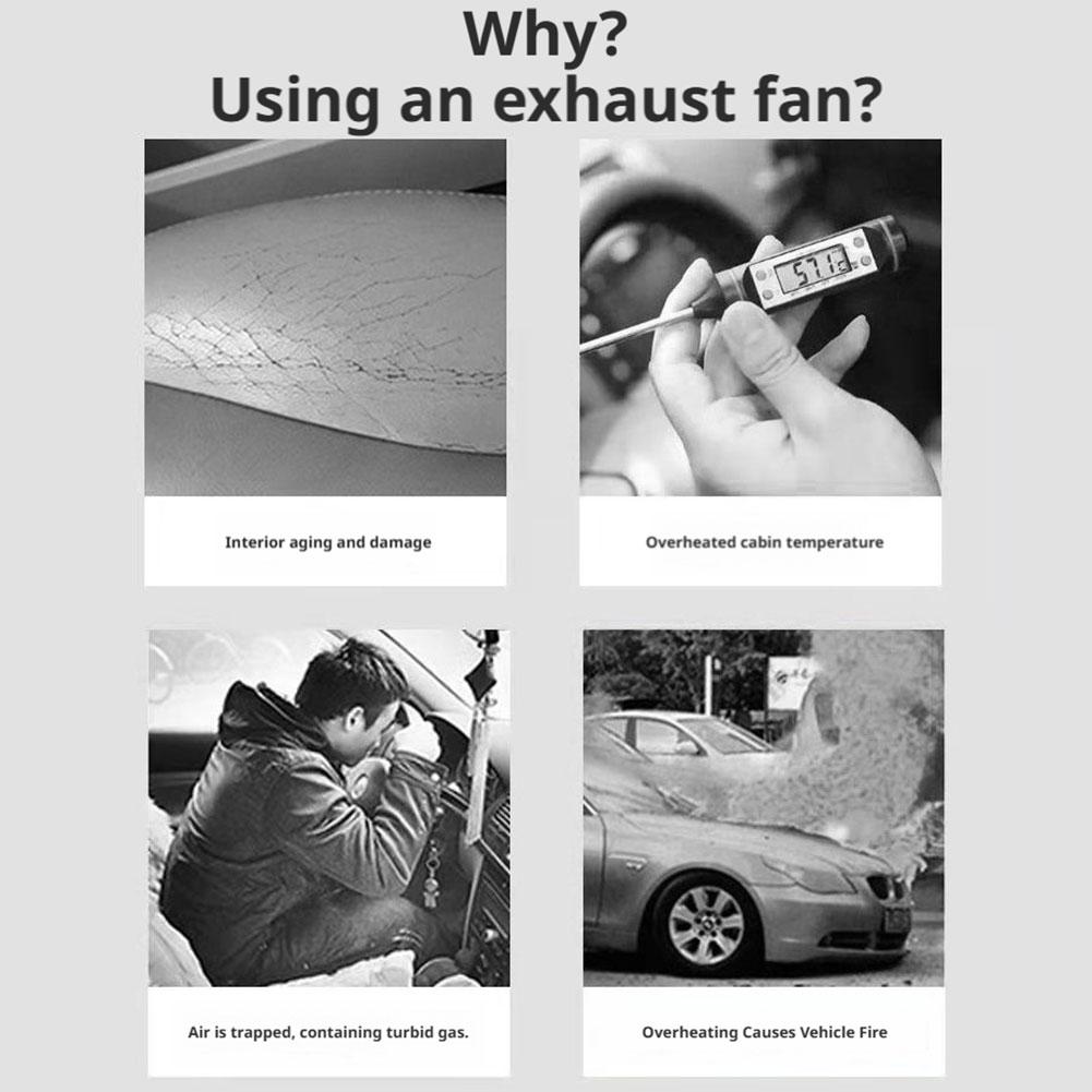 Solar Powered Car Ventilation Fan 3 Cooling Fans,Rechargeable Auto Air Circulation Cooler, Automatic Cooling Car Fan For Vehicle