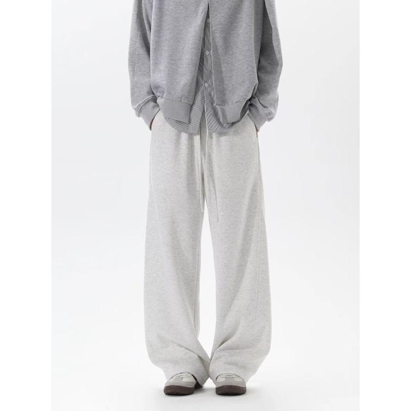 Men American Retro Heavyweight Patchwork Wide Leg Casual Sports Sweatpants