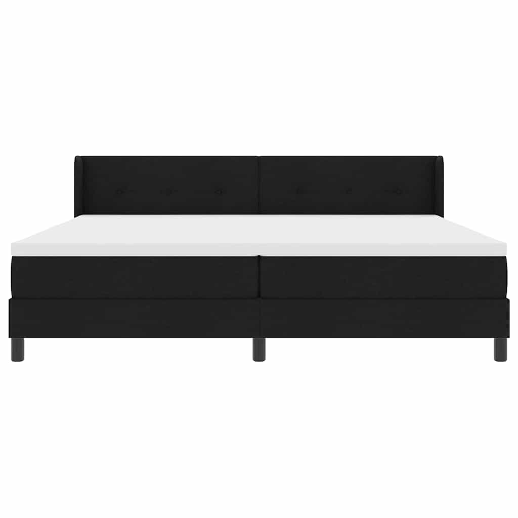 Boxspring Bed with Headboard Black 200 x 200 cm Fabric