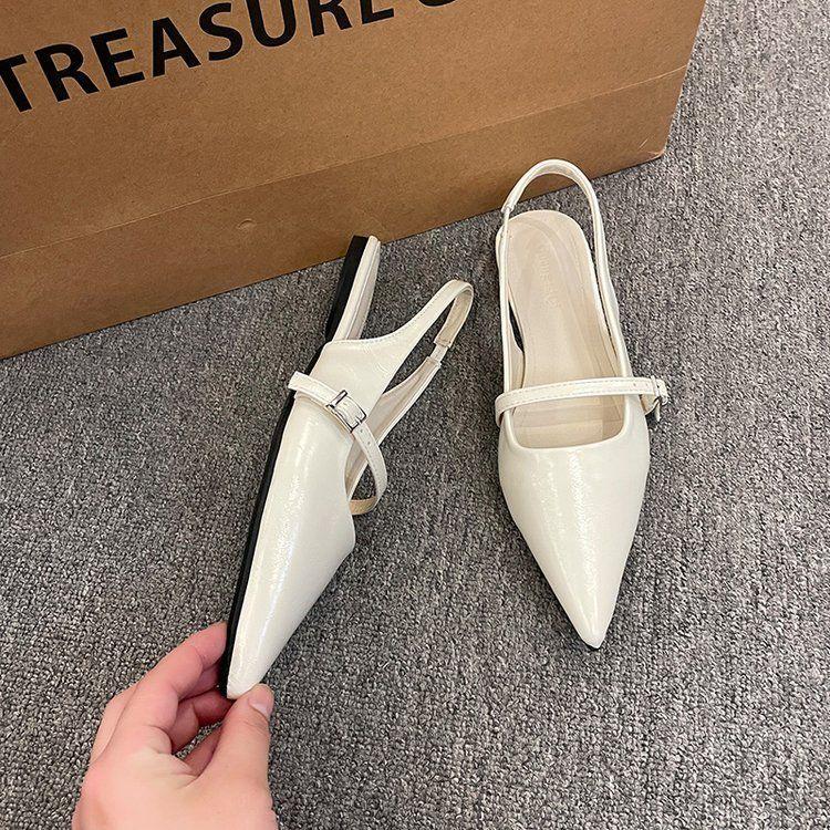 Pointed Sandals Women's 2025 Summer Versatile Skirt Flat-bottomed Korean Mary Jane Single Shoes Ins Trendy, Breathable and Lightweight