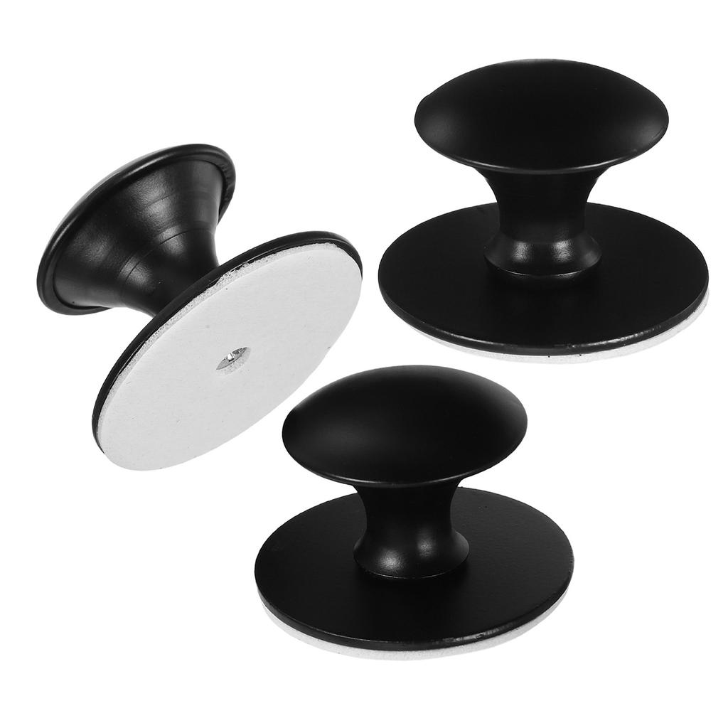 3Pcs Punch-Free Stainless Steel Cabinet Handles Self-Stick Round Pulls for Drawer Wardrobe Door Glass Cabinet Sliding Window