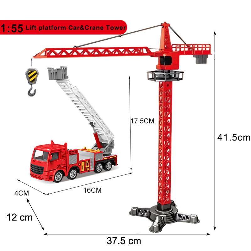 1:55 Modello di Camion dei Pompieri Diecast Simulazione Pull Back Scala Veicolo di Soccorso Antincendio Giocattoli Inerziali Camion dei Pompieri per Bambini