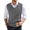 Men's Fashion Printed V-Neck Vest Sleeveless Knitted Pullover