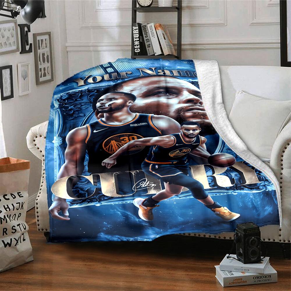 Golden State Curry Customize Text Blanket Throw Personalized Blanket Soft & Cozy Throw For Bedding Home Decor Nap Office Chair All-Season Use