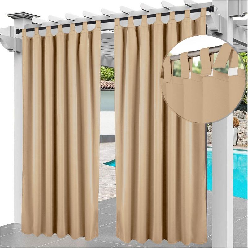 1Panel Outdoor Waterproof High Blackout Curtain, Modern High-precision Curtains for Balcony, Terrace, Pavilion, Outdoor Curtains