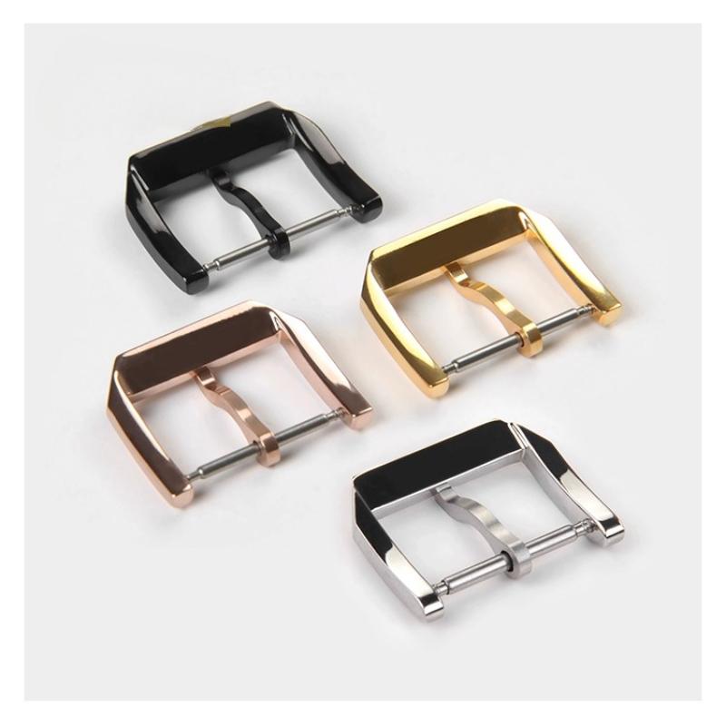 18m 20mm Stainless Steel Pin Buckle For IWC Big Pilot Portugieser Pilot's Leather Watch Clasp Silver Rose Gold Black Accessories