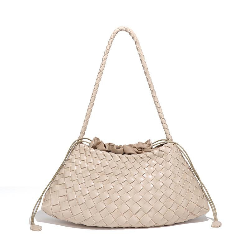 Borsa da donna a spalla singola borsa intrecciata alla moda borsa versatile da sotto braccio borsa a mano retrò madre e figlio