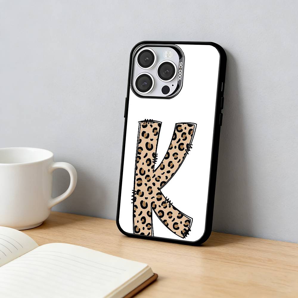 Leopard print letter   Phone Case For iPhone 17,16,15,14,13,12,11 Plus,Pro Max,XS,Colorful Silver Phone case Funda Cover iPhone13
