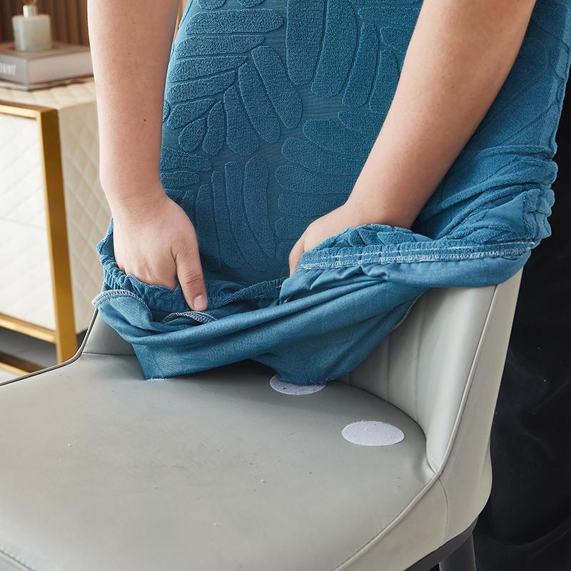 1 Piece Jacquard Curved Back Chair Cover Elastic Spandex Chair Covers Modern Stretch Seat Case For Dining Room Living Room