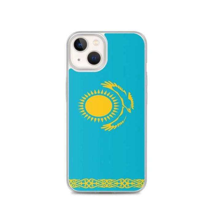 Coque iPhone - Multicolore - Drapeau Kazakhstan - Souple - Silicone - Compatible iPhone 13