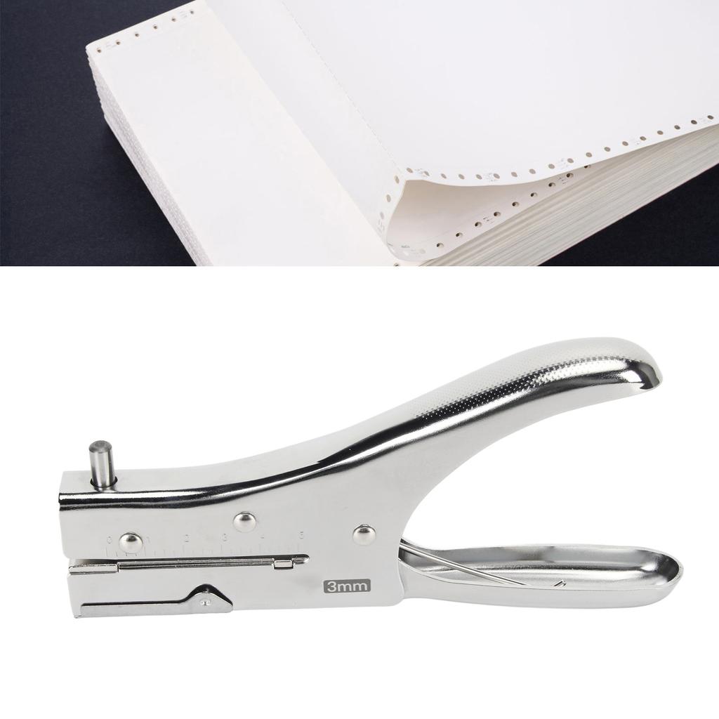 Single Hole Punch Deep Penetration Labor Saving Handheld Metal 3mm  Hole Puncher for Paper Cardbo