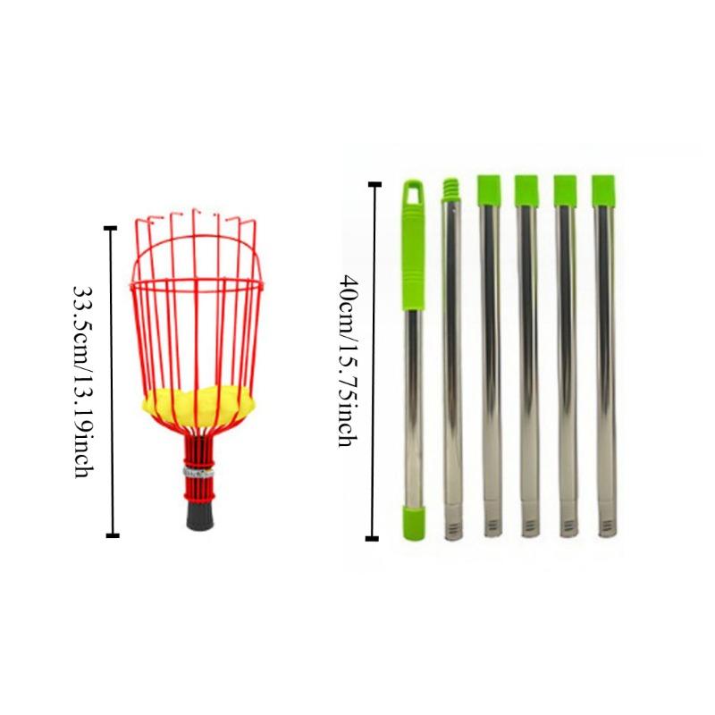 

Picking Fruits Telescopic Pole High Altitude Catcher with Basket for Apple Orange Citrus Pear Mango From Trees Garden Tools