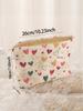 Portable Cosmetics Storage Bag Makeup bag with colorful heart pattern double-sided printed travel zipper makeup bag