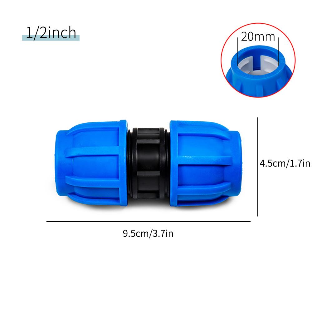 Irrigation 4-Foot Blue Hat Quick Lock Coupling PE Pipe Quick Connect Straight Tee for Plastic Greenhouse Water Pipe Fittings