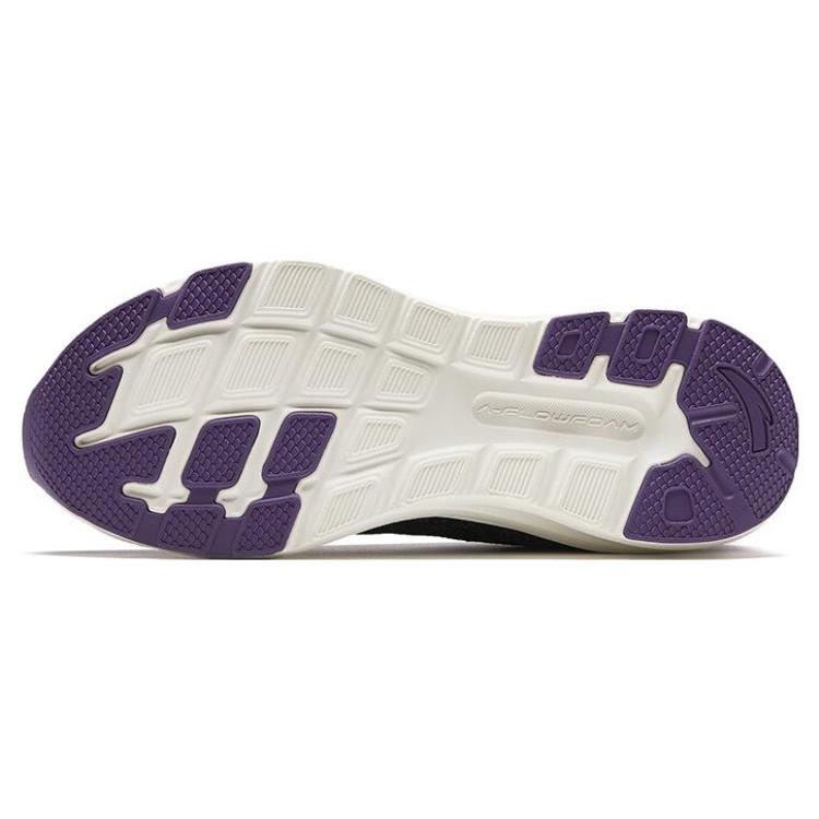 Anta Cloud Path Abrasion Resistant Low Top Running Shoes Women's Black Purple 122345538-5