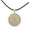 Necklace - Stones and Minerals - Coin Greece 2 Drachmas - Black Cord - Authentic - Unisex